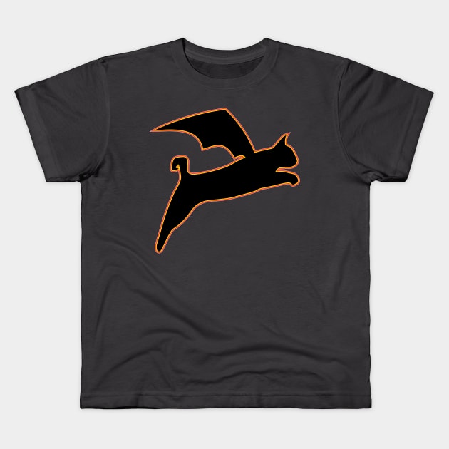 Bat-Cat Attack! Kids T-Shirt by CiabattaBatCat